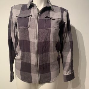 Plaid zip up shirt
